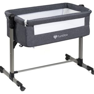 Łóżeczko dostawne z funkcją kołyski Funidoo SNUG HUG kolor szary