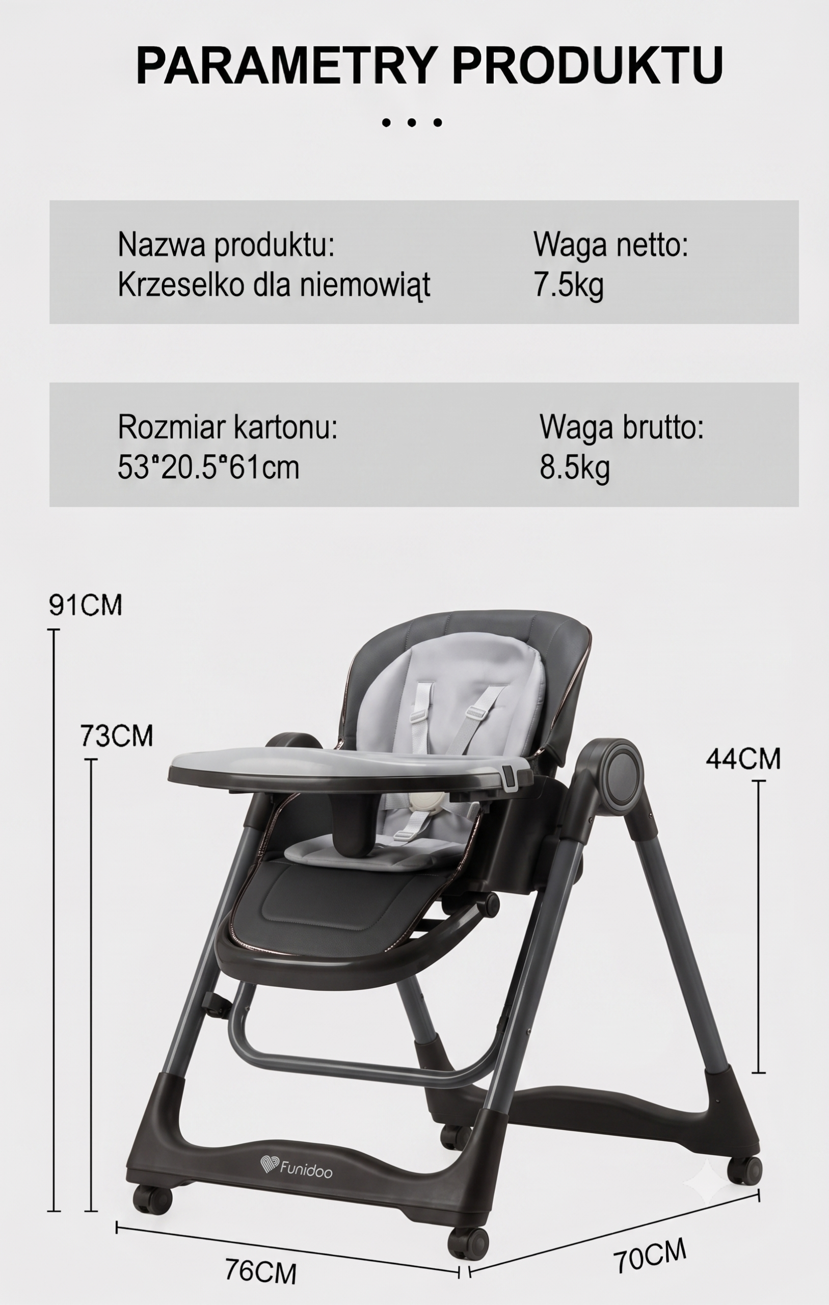 Krzesełko-do-karmienia-z-funkcją-bujania-regulowane-pasy-bezpieczeństwa