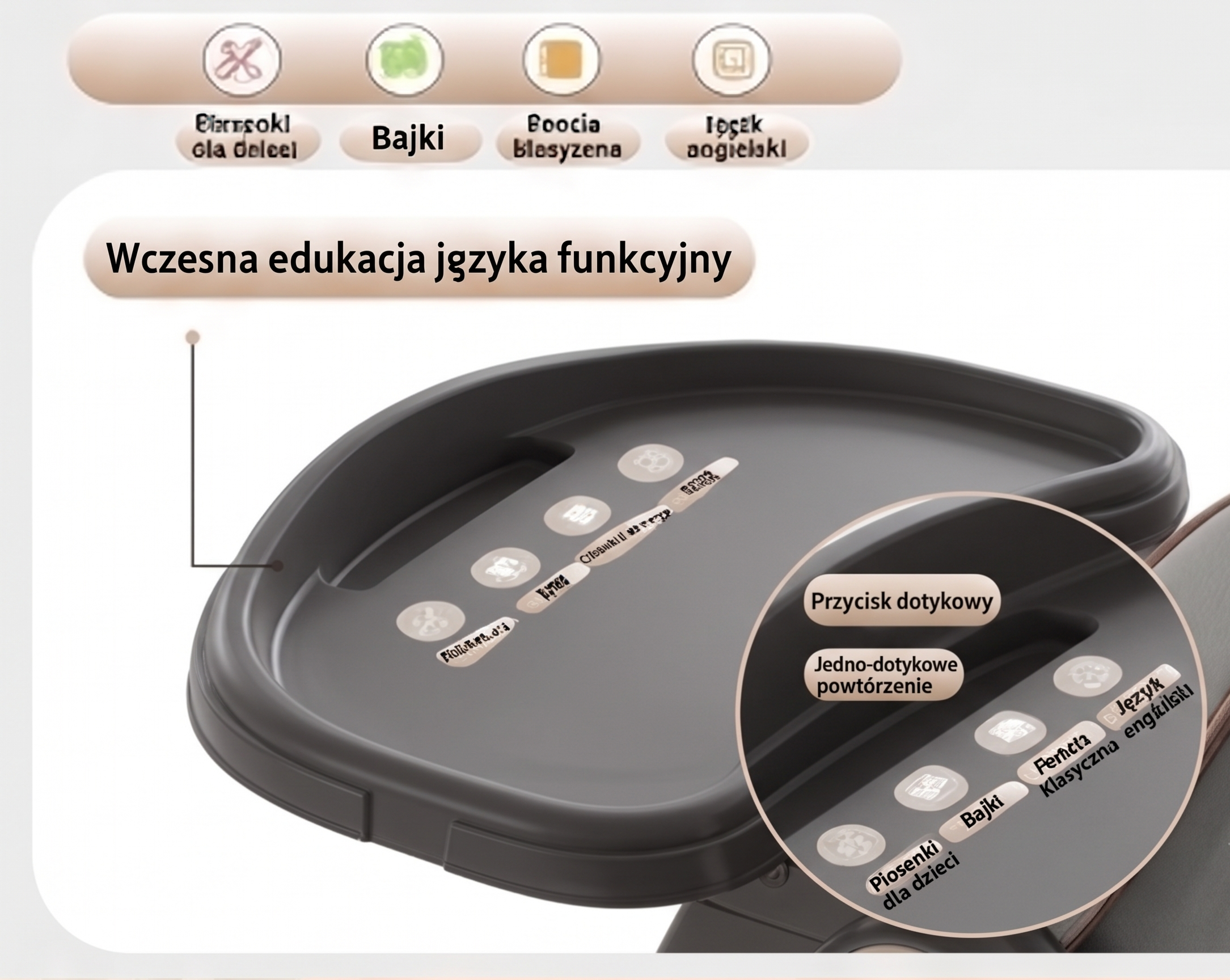 Krzesełko-do-karmienia-z-funkcją-bujania-regulowane-pasy-bezpieczeństwa