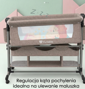 łóżeczko_dostawne_z_funkcją_bujania_odpinany_bok_na_kółkach_beżowe