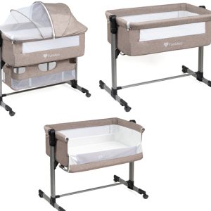 Łóżeczko dostawne z funkcją kołyski Funidoo SNUG HUG kolor beżowy